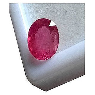 Manik Gemstone Original Certified Red Ruby Stone Oval Cut 8.25 Ratti by Jaipur Gemstone