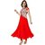 V-Karan Women's Red Embroidered Georgette Semi- Stitched Dress Material