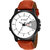 Evelyn Casual White Dial  Brown Leather Strap Analog Wrist Watch for Mens  Boys Eve-758