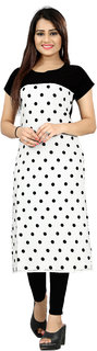 BLANCORA Women's Short Sleeve Polka Dots Black and Whit