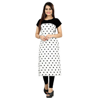 Discover more than 74 white black polka dot kurti latest
