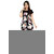 BLANCORA Women's Short Sleeve Multicolor Floral Print Self Design Straight Crepe Kurti