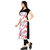 BLANCORA Women's Short Sleeve Multicolor Floral Print Self Design Straight Crepe Kurti