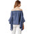Miss Chase Women's Blue Off-Shoulder Ruffled Full Sleeves Solid Denim Top