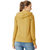 Miss Chase Women's Mustard Yellow Round Neck Full Sleeve Cotton Solid Hooded Twill Tape Detailing Sweatshirt