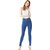 Miss Chase Women's Blue Skinny High Rise Cropped Length Fringe Detailing Stretchable Denim Jeans