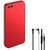 TBZ All Sides Protection Hard Back Case Cover for RealMe C1 with Earphone -Red