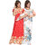 Be You Red-Blue Floral Women Feeding / Maternity Gowns Combo pack of 2