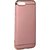 TBZ Ultra-thin 3 in 1 Electroplate Metal Texture Armor PC Hard Back Case Cover for RealMe C1 with Mobile Car Mount Holder Stand -Rose Gold