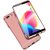 TBZ Ultra-thin 3 in 1 Electroplate Metal Texture Armor PC Hard Back Case Cover for RealMe C1 with Mobile Car Mount Holder Stand -Rose Gold