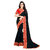 Bigben Textile Women's Black Embroidered Rangoli Georgette Designer Saree With Blouse
