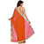Bigben Textile Women's Orange Pearl Work Embellished Georgette Designer Saree With Blouse