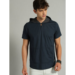 Buy Stylesmyth Half Sleeves navy Hooded t shirt Online 699 from ShopClues