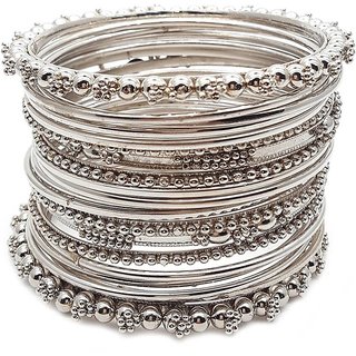 silver metal bangles