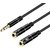 Tech Gear 2 in 1 Headphone Stereo to Audio + Mic Splitter Cable 3.5mm Male to 2 3.5mm Female Jacks Aux Splitter Cable For Mp3 Player Mobile Phones Laptop PC Headset Speakers, Black