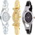 The Shopoholic Combo OF 3 Latest Fashionable Silver And Gold Black Dial Analog Watch For  Girls-Combo Watch Low Price