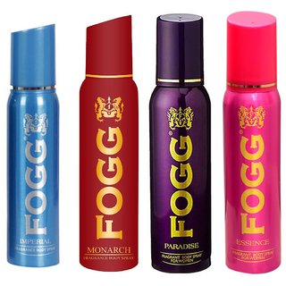 Buy FOGG COMBO PACK OF 4(120ML EACH)(FLAVOURS MAY VARY) Online @ ₹469 ...