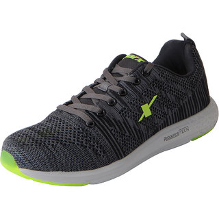Grey Green Mesh Sports Running Shoes 