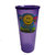 Purple Coloured Leafproof Lid Water Glass Tumbler