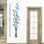 Asmi Collections PVC Wall Stickers Beautiful Vase and Blue Flowers