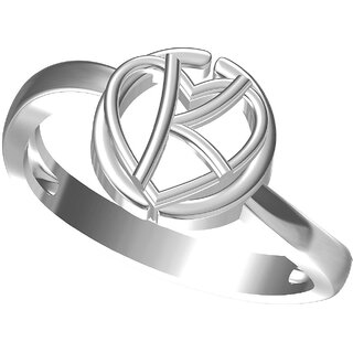 intial letter K rhodiuam plated ring for unisex