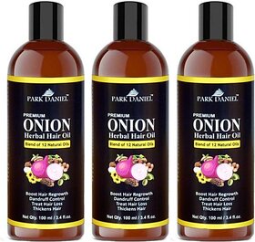 Park Daniel  ONION Herbal Hair oilCombo pack of 3 bottles of 100 ml(300 ml) Hair Oil