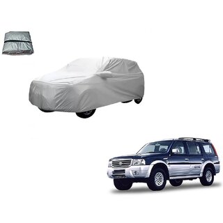 Auto Addict Silver Matty Body Cover with Buckle Belt For Ford Endeavour