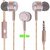 DKM Inc Limited Edition Universal Rose Gold Nylon Perfume Wire In Ear Earphones with Mic for Intex Phones
