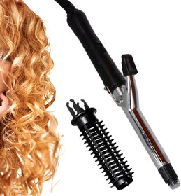 Women Iron Rod Brush Styler Hair Care Curler Curl Curling Straightener 45W - 473SC