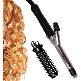 Women Iron Rod Brush Styler Hair Care Curler Curl Curling Straightener 45W - 473SC