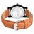 Specter Round Black Dial Leather Tan Strap Casual Analog Watch for Men (KT 12)