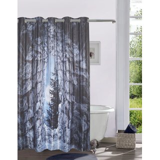 Lushomes Digitally Printed Moon Cave Shower Curtain with 10 Eyelets Size: 72x82 inches (single pc)
