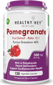 HealthyHey Nutrition Pomegranate Fruit Extract 500mg- 120 Vegetable Capsules