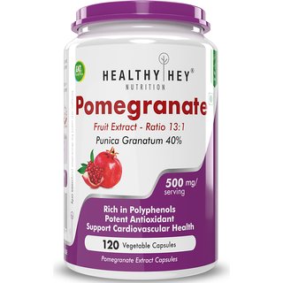 HealthyHey Nutrition Pomegranate Fruit Extract 120 Vegetable Capsules