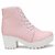 Ethics Premium Faux Leather Pink High Ankle Casual Stylish Boot For Women's (36 EU)