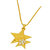 Sullery Beautiful Two Star Locket With Chain  Gold  Brass And Crystal Heart Pendant  Necklace