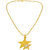 Sullery Beautiful Two Star Locket With Chain  Gold  Brass And Crystal Heart Pendant  Necklace