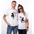 Ajeraa Couples Slim Fit White Printed Round Neck Unisex Lovers Tshirts Combo - Pack of 2