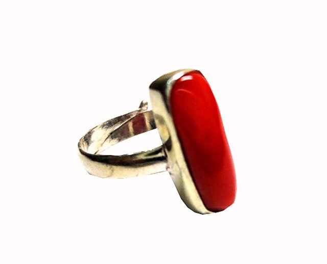 Gemstone Coral Sterling Silver Red Ring Fine Rings for sale | eBay