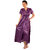 Senslife Women Purple Satin Nightwear 6pc Set (1 Nighty, 1 Robe, 1 Top, 1 Pyjama, 1 Bra, 1 Thong)