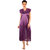Senslife Women Purple Satin Nightwear 6pc Set (1 Nighty, 1 Robe, 1 Top, 1 Pyjama, 1 Bra, 1 Thong)
