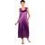 Senslife Women Purple Satin Nightwear 6pc Set (1 Nighty, 1 Robe, 1 Top, 1 Capri, 1 Bra , Thong)