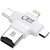 Oxza 4 in 1 OTG Four ports lightning + Type C + Micro USB + USB Card Reader  (White)