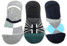 VOICI -No Show Socks for Men and Women - 3 Pair of Low Cut Lace with Silicone Invisible Anti-Skid Flat  Liners