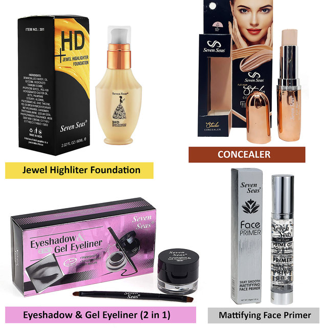 primer foundation concealer highlighter