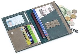 Wallet Passport Cover Travel Accessories Thin Travel Wallet Unisex Passport Holder Ticket Card holder (Black)