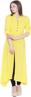 NOWT YELLOW Party and Casual Wear Kurti (RWAPKU002YEL36