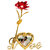 24k Gold Plated Red Leaf Rose Flower With Photo Frame Love Stand
