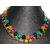 Molika Boho Vintage Oxidized Gold Plated Multicolour Pearl Choker Necklace with Yellow Earring Fashion Party Wear Jewellery Set for Women Girls
