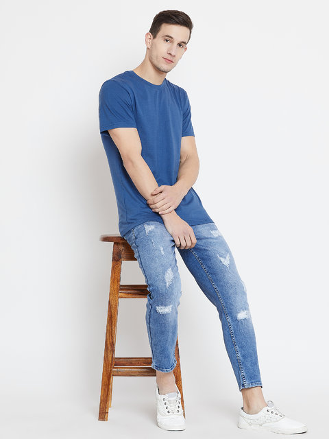 sky blue damage jeans